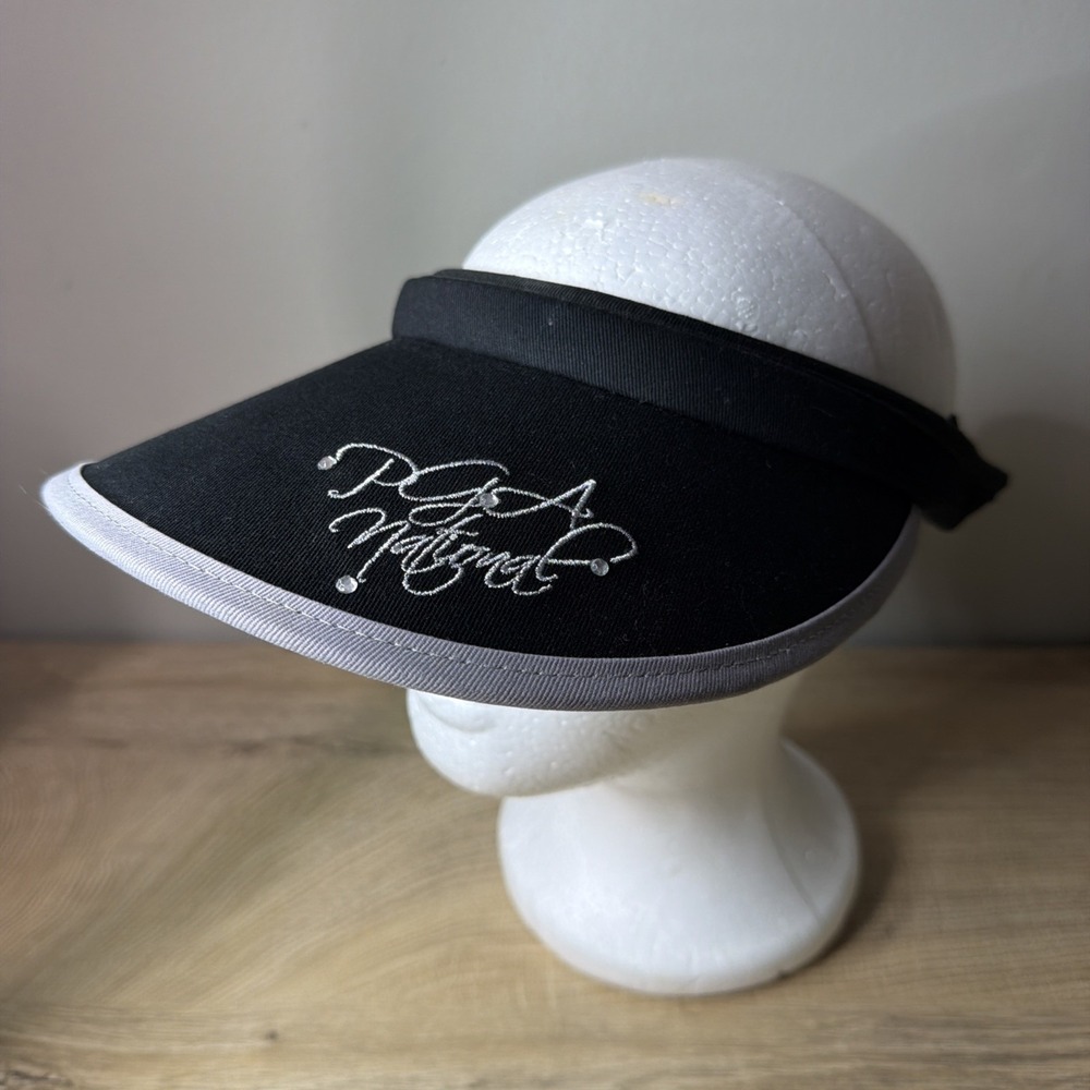 Pukka Visor PGA National Resort Golf Black Bling Crystals Adjustable Cap Sun Hat